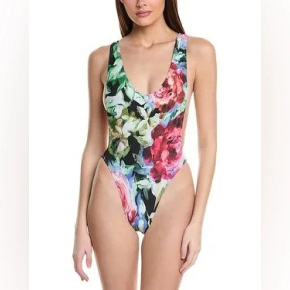NWT Norma Kamali Women's Rose Garden Marissa One-Piece Size Medium Swimsuit - Picture 5 of 14